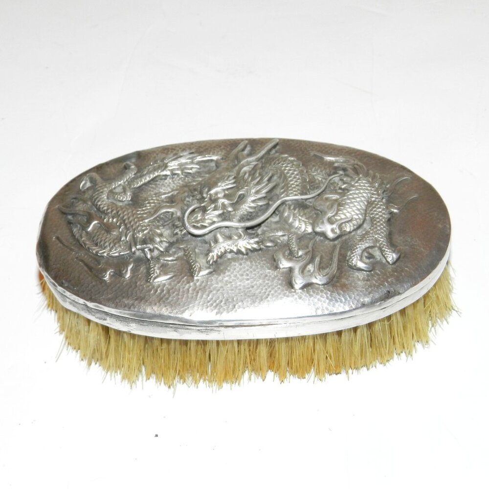 Antique Chinese Sterling Silver Dragon Brush - Picture 4 of 11
